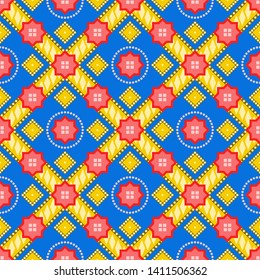 Batik Art Seamless Pattern Geometric