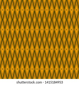 Batik Art Seamless Pattern Geometric Diamond Yellow Color