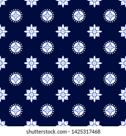 Batik Art Seamless Pattern Geometric Foral