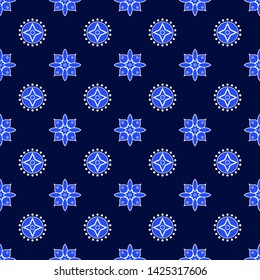Batik Art Seamless Pattern Geometric Floral