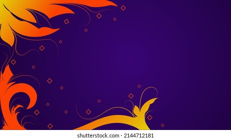 batik background with a copy space area, blue, yellow and red, suitable for presentation slide covers, banners, posters, greeting cards, home page designs