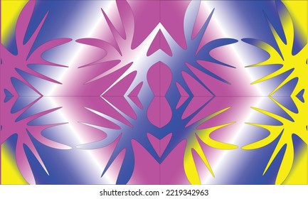 batik background with yellow, pink, blue and white abstract pattern