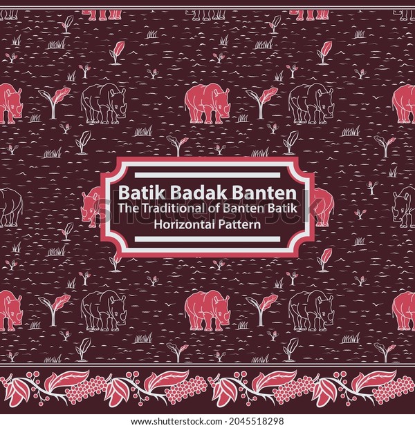 Batik Badak Banten Traditional Banten Batik Stock Vector Royalty Free