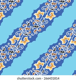 Batik beautiful on blue background.