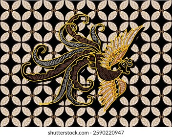 Batik Bird Motif with unique variations. Very beautiful batik motif from Indonesia