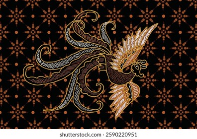Batik Bird Motif with unique variations. Very beautiful batik motif from Indonesia