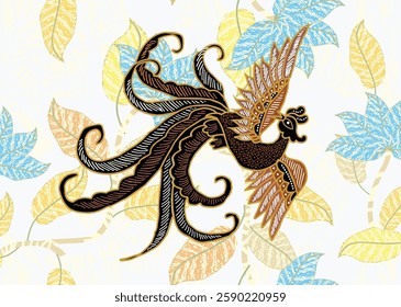 Batik Bird Motif with unique variations. Very beautiful batik motif from Indonesia