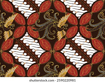 Batik Bird Motif with unique variations. Very beautiful batik motif from Indonesia