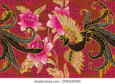 Batik Bird Motif with unique variations. Very beautiful batik motif from Indonesia