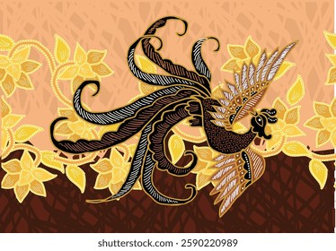 Batik Bird Motif with unique variations. Very beautiful batik motif from Indonesia