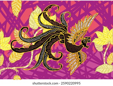 Batik Bird Motif with unique variations. Very beautiful batik motif from Indonesia
