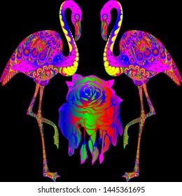 
batik birds with BLACK background with abstract nuances that are so BEAUTIFUL and ENCHANTING