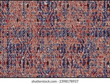 Batik coastal ombre  carpet trendy texture seamless geometric ornament with diamonds lines, striped, kilim motifs. Tribal ethnic vector texture. Seamless striped leaf pattern on beige background.