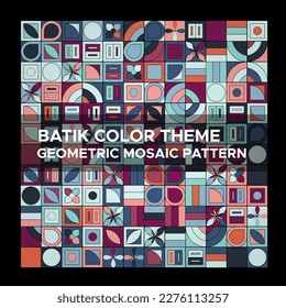 Batik Color Theme Geometric Mosaic Pattern