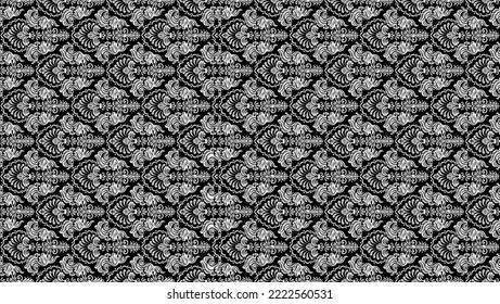 batik damask pattern Design 7 Apparel Sport Wear Sublimation Wallpaper Background Vector