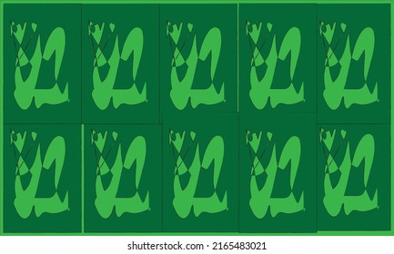 batik with dark green background and light green motif