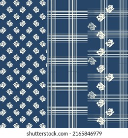 Batik design with blue color and three variations of batik shapes. Perfect for book covers, fabric designs, batik designs, flannel shirts, banners and backdrops for events and decorations