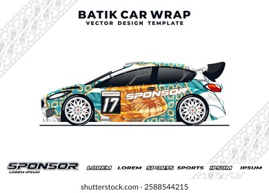batik design car wrapping template 23