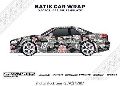 batik design car wrapping template 66
