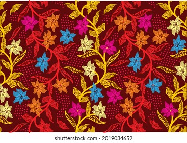 Batik design, repetition of floral texture, modern pattern, background, decorative. Art Deco Batik Seamless Pattern. Vector, EPS 10