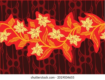Batik-Design, Wiederholung der floralen Textur, modernes Muster, Hintergrund, dekorativ. Art Deco Batik Nahtlose Muster. Vektorgrafik, EPS10