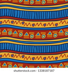 Batik ethnic motif seamless pattern vector illustration with hand drawn handmade on dark background.