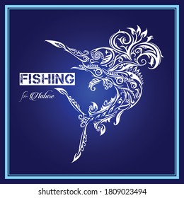 batik fish flower vector nature