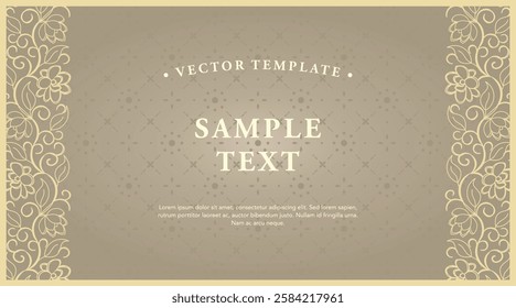 Batik Floral Frame Background Vector Template