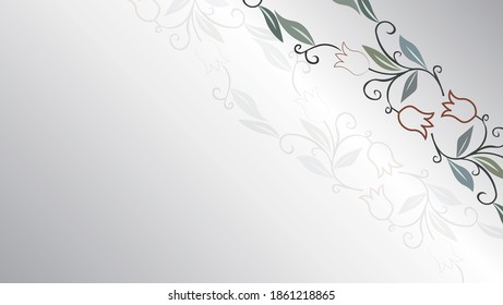 Batik floral pattern, flowers and leaves