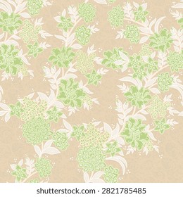 Batik Floral Seamless Pattern Background