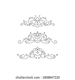 Batik flower frame ornament set