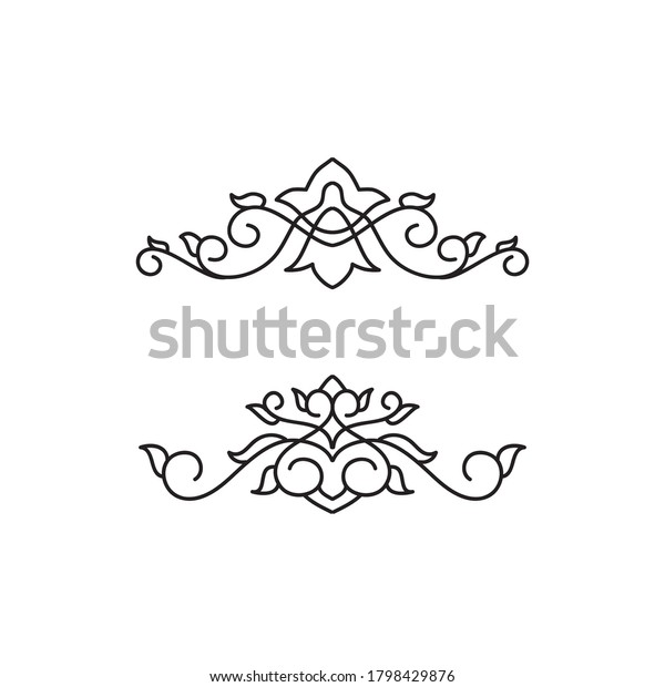 Batik flower frame ornament\
set