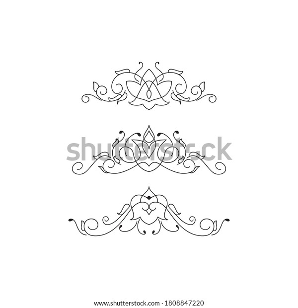 Batik flower frame ornament\
set