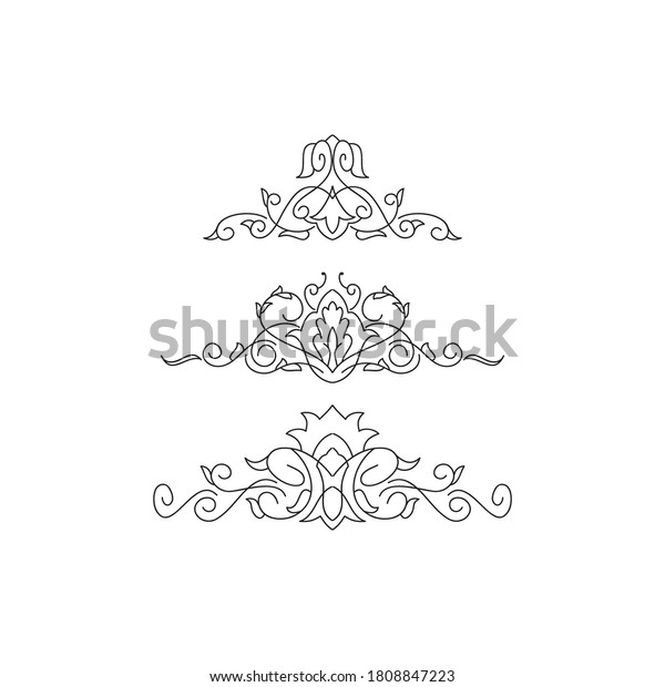Batik flower frame ornament
set