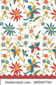 vector de flor de batik de Indonesia
