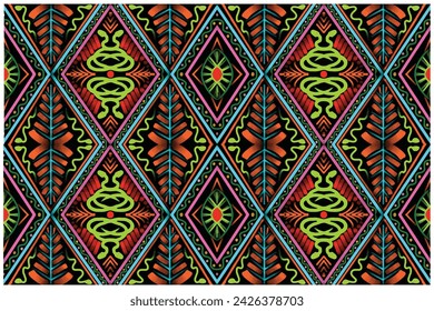 Batik Geometric ethnic seamless pattern for background,fabric,wrapping,clothing,wallpaper,Batik,carpet,embroidery style pattern