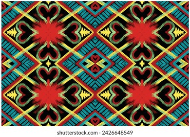 Batik Geometric ethnic seamless pattern for background,fabric,wrapping,clothing,wallpaper,Batik,carpet,embroidery style pattern