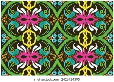 Patrón sin costuras étnico geométrico de Batik para el fondo, tela, envoltura, ropa, papel pintado, Batik, alfombra, patrón de estilo de bordado