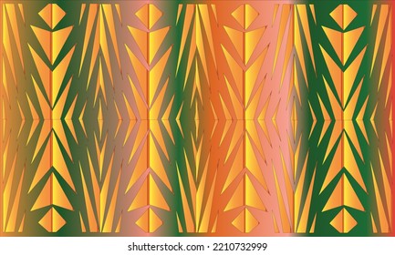 Batik with green, pink, yellow and orange color motifs