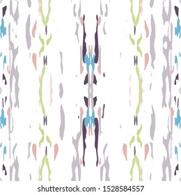 Batik, Hand Drawn. Paint Texture Seamless Pattern. Tribal Texture. Hand Drawn Painted. Pink Mint Tribal Native Folk Canvas.  Medallion Ornamental Shibori Art.