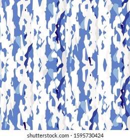 Batik, Hand Drawn. Paint Texture Seamless Pattern. Tribal Texture. Hand Drawn Painted. Blue Cyan Traditional Tribal Old Textile.  Graphic Natural Shibori Texture.