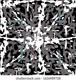 Batik, Hand Drawn. Paint Texture Ornament. Geo Geometric, Endless Repeat Painting.  Black Gray Traditional Summer Geo Home Decor.  Watercolor Woven Tie dye Element.