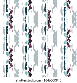 Batik, Hand Drawn. Paint Texture Seamless Pattern. Tribal Texture. Hand Drawn Painted. Rose Gray Geo Ancient Ethnic Canvas.  Natural Graphic Shibori Art.