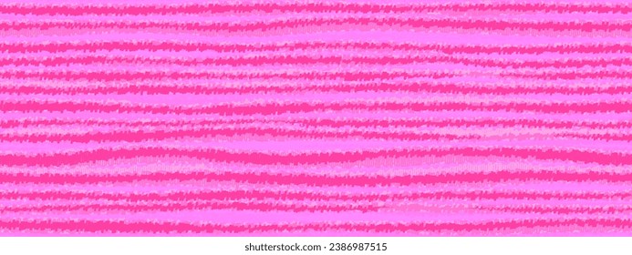 Batik ikat or tie dye pink girly seamless pattern. Abstract wavy vector background in boho style. Washed digital watercolor fabric