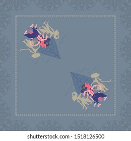batik of indonesia fabric ethnic pattern with wayang