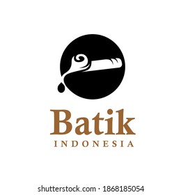 Batik Indonesia Logo. Canting and Drop Symbol. Canting is a traditional Indonesian hand tool used in the manufacture of batik.