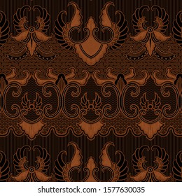 Batik Indonesia Sogan Gurdo Classic Seamless Pattern