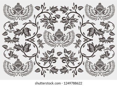 Batik Indonesian: is a technique of wax-resist dyeing applied to whole cloth, or cloth made using this technique originated from Indonesia.