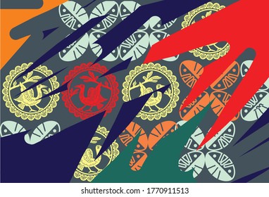 Batik Indonesian: is a technique of wax-resist dyeing applied to whole cloth, or cloth made using this technique originated from Indonesia.