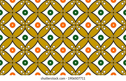 Batik Kawung Indonesia Pattern Seamless. Modern Indonesian Batik. Editable vector illustration. Eps 8. Suitable for application on fabric images, prints and backgrounds.